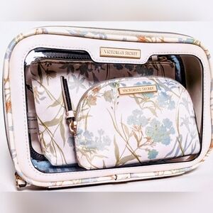 Nip luxury VS limited ed bridal triple blue floral zip bag online exclusive